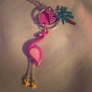 Justice flamingo necklace